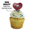 North Carolina Central Primary Logo Heart Love Cupcake Picks Toppers Decoration Set of 6 - 3 of 4