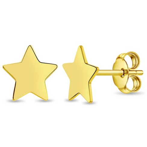 Girls Polished Star Screw Back 14k Gold Earrings In Season Jewelry Target