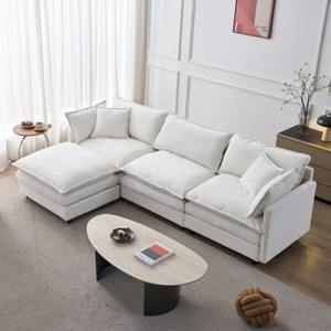 GDFStudio Kingsley Modern 3-Seat Chenille Upholstered L-Shape Modular Sectional Sofa - 1 of 4