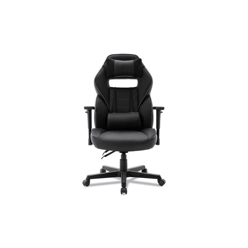 Alera Racing Style Ergonomic Gaming Chair, Supports 275 lb, 15.91" to 19.8" Seat Height, Black/Gray Trim Seat/Back, Black/Gray Base, 2 of 8