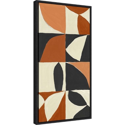 Modern Abstract Earth Tones Canvas Print with Black Frame