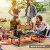 SEVOBAL Folding Portable Picnic Camping Table Small Lightweight with 2 Wing Panels Carry Handle Outdoor Grill Table RV Picnic, Black, 48"*8"*34" - 2 of 4