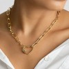 Adornia 14k Gold Plated Paper Clip Chain With Rainbow Heart Screw Lock - 2 of 3