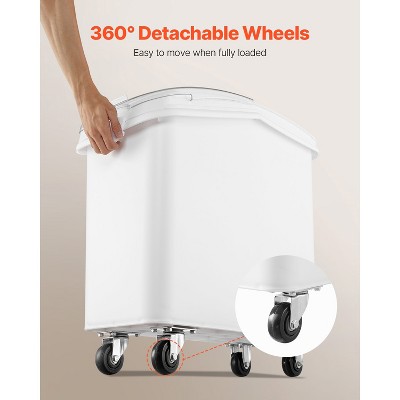 VEVOR Rice Storage Container, 21Gallon/80L Capacity Large Dog Food Dispenser Bin, Kitchen Ingredient Grain Cereal Flour Bin, 1 Pack, White — фото 5