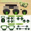 Adjustable Dumbbell Set with Iron Handle, 44lbs Weight Set, Green and Black, Octagon Head - 4 of 4