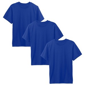 Action Thread Boy's Short Sleeve Crew Neck Premium Soft Cotton Blend T Shirt -3 Pack - 1 of 3