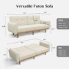 Dyonery Futon Sofa Bed, Convertible Extra Large Size Sleeper Sofa with Adjustable Backrest, Mid Century Modern Loveseat Couch - 2 of 4