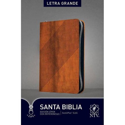 Santa Biblia Ntv, Edición Zíper Letra Grande Con Referencias - Large Print (Leather Bound)