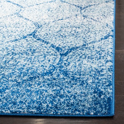 Metro-Mod Chic Blue Rectangular Easy-Care Synthetic Rug