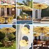 Yescom 9ft Solid Wood Outdoor Patio Umbrella with Base Included Parasol Wheels Stand for Bistro Market Garden Deck Yard Poolside - 3 of 4