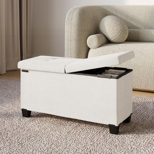 StorageBud Storage Ottoman for Bedroom End of Bed, Fabric Storage Bench, Large Storage Ottoman Bench, Entryway Bench with Storage - 1 of 4