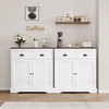 Farmhouse White Buffet Cabinet with Storage, Kitchen Sideboard with 2 Doors and 2 Drawers - 4 of 4