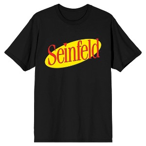 Seinfeld Yellow Oval Shaped Logo Men's Black T-Shirt - 1 of 1