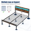 Bed Frame, Storage Headboard with LED light, Charging Station, Solid and Stable, Noise Free, No Box Spring Needed, Easy Assembly - 3 of 4