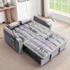 CAVINAS Multi-functional Pullout Sofa Bed,Velvet Pull-out Couch with Adjustable Back and USB Port,Modern Sofa for Living Room - 3 of 4