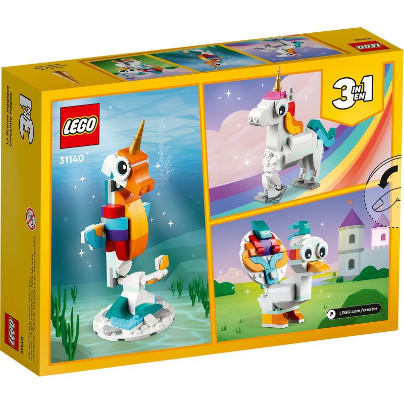 LEGO Creator 3 in 1 Magical Unicorn Toy Animal Playset 31140, 5 of 8