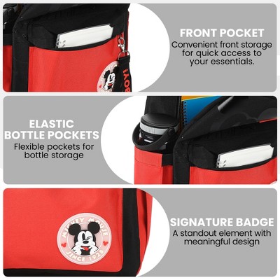 Disney Mickey Mouse Character Face 16.5" Adult Black & Orange Backpack — фото 5