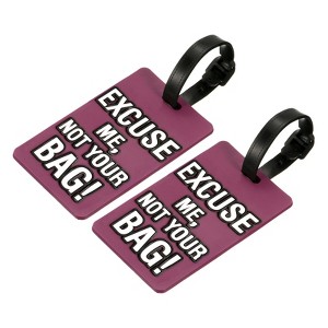 Unique Bargains PVC Adjustable Strap Backpack Travel ID Luggage Tags 2 Pcs - 1 of 4