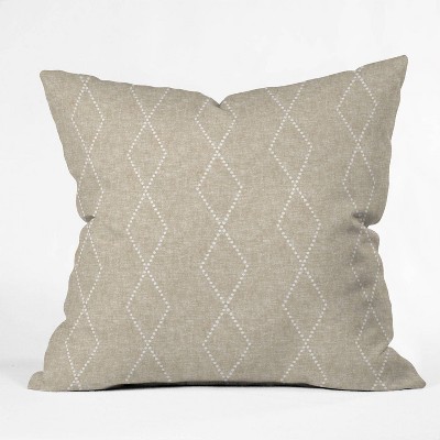 16"x16" Little Arrrow Design Co Geometric Boho Diamonds Throw Pillow Brown - Deny Designs