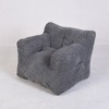 Vynxaria Bean Bag Seats - Gray Tufted Lounge Chair for Adults & Kids - 2 of 4