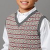 Hope & Henry Boys' Organic V-Neck Intarsia Sweater Vest, Merry Intarsia Stripe, Medium - 3 of 4