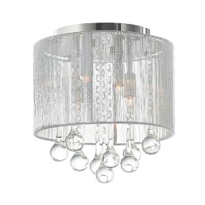 CWI Lighting Water Drop 4 Light Drum Shade Flush Mount With Chrome Finish - 1 of 4
