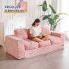 MAXYOYO 3-Seater Boneless Sofa Couch in a Box, Modern Faux Fur Sofa for Living Room, Soft High-Density Foam Couch with Pillows - 2 of 4