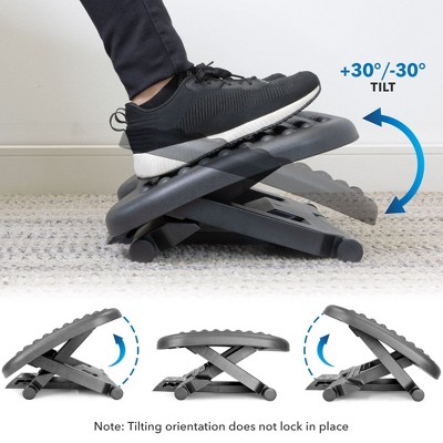Ergonomic Adjustable Gray Plastic Under Desk Footrest