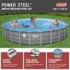 Coleman Round Durable Power Steel Frame Deluxe Series 26' x 52" Above Ground Outdoor Swimming Pool Set with Filter Pump and Ladder, Silver - 2 of 4