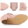 Perphy Women's Round Toe Side Zip Buckle Decor Chunky Heel Ankle Boots - 3 of 3