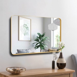 GlasFlength Decorative Wall Mirrors Rectangular Wall Mirror, Vanity Mirrors, Wall Decoration For Bathroom, Living Room, Gold, 36"*24"*1.2" - 1 of 4