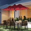 Outsunny 9.7' Double-sided Patio Umbrella with 3 Air Vents, Tilt and Crank, Outdoor Umbrella, Red - 3 of 4