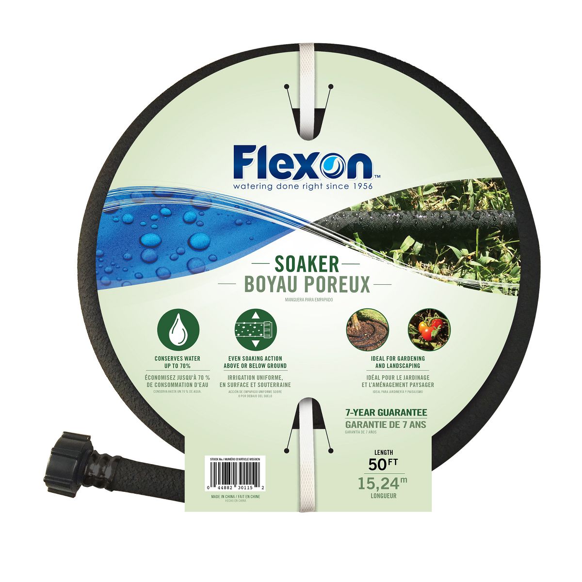 Flexon 50ft Soaker Hose for Garden & Landscaping