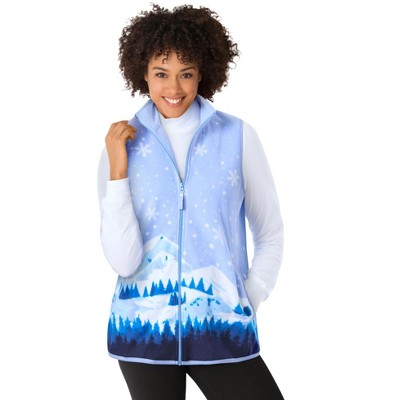 Woman Within Zip-Front Microfleece Vest