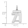 Black Bow Jewelry Sterling Silver, Athletic Collection, Small Polished Number 71 Pendant - 2 of 3
