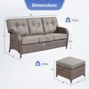Buenhomino 3 Pieces Patio Furniture Sofa Set-Outdoor Wicker Patio Couch with Multifunctional Ottoman and All-Weather Patio Conversation Set - 3 of 4