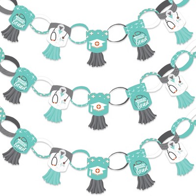 Big Dot of Happiness Medical School Grad - 90 Chain Links and 30 Paper Tassels Decor Kit- Doctor Graduation Party Paper Chains Garland - 21 feet