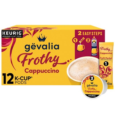 Gevalia Cappuccino Dark Roast Coffee Pods - 12ct