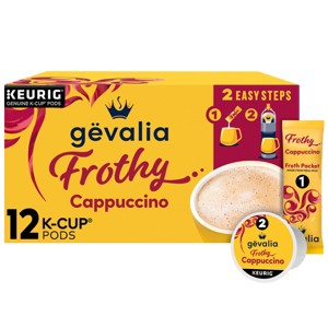 Gevalia Cappuccino Dark Roast Coffee Pods - 12ct - 1 of 4
