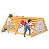 Costzon Climbing Toys for Toddlers, 5-in-1 Wooden Indoor Playground with Rock Wall, Rope Climber, Ladder, Slide & Removable Curtains - 4 of 4