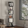 6-Tier Tall Rotating Bookshelf,Storage Bookshelf with Acrylic Plate,Open Simple Bookcase for Living Room Small Spaces-Baofuwish - 3 of 4