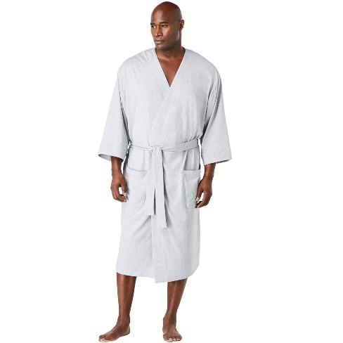 Kingsize Men's Big & Tall Cotton Jersey Robe - 8xl/9xl, Gray : Target