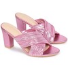 Allegra K Women's Slouches Crisscross Strap Slip-on Block Heel Slide Sandals - 2 of 4