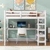 NicBex Full Size Bunk Bed with Desk Pinewood Rack Multifunctional Bed Frame with Storage Shelves, Guardrails and Ladder, No Spring Box Required - 2 of 4