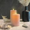 LumiPur 3.5"x7"  Signature Natural Glow Flickering Flameless LED Wax Pillar Candle Powder Pink - 2 of 4