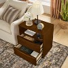 Okak Dresser Nightstand for Bedroom w 2 Drawers & Open Shelf, Storage Chest End Table w Charging Station & Outlet Hole for Living Room Dorm - 3 of 4