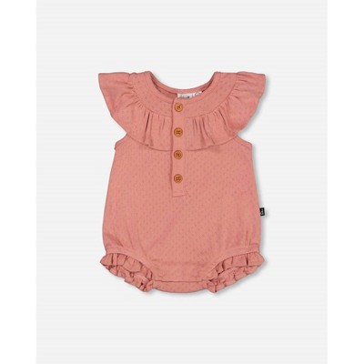Gender Neutral Pointelle Knit Romper - Deux par Deux