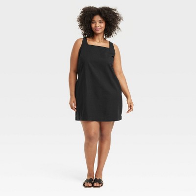 Women's Tank Mini Shift Dress - A New Day™ Black 2X