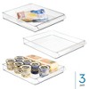 iDesign Stackable Fridge Storage Tray with Handle - Set of 3 - Clear - 2 of 4