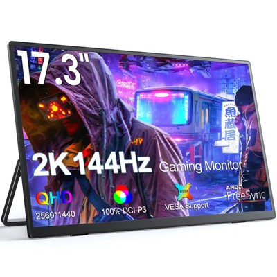 Portable Gaming Monitor 144HZ , UPERFECT 17.3" 2K Laptop Monitor HDR FreeSync IPS Screen w/VESA for Esports Switch PS5 Xbox Steam Deck